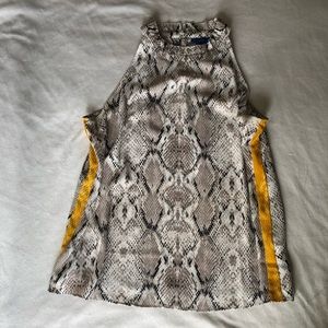 Snake Skin Sleeveless Ruffle Top